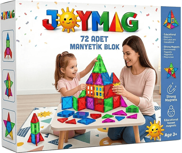 JoyMag mıknatıslı blok seti — kutu içeriği
